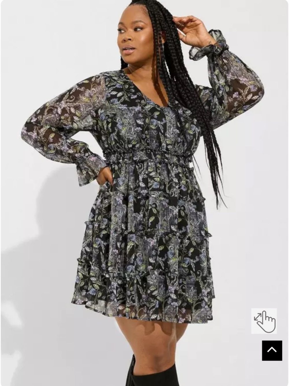 Torrid Mini Lurex Chiffon Tiered Dress - Picture 2 of 10